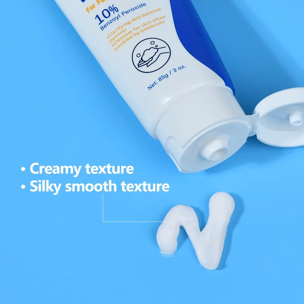 10% Benzoyl Peroxide Foaming Wash – Face & Body Cleanser