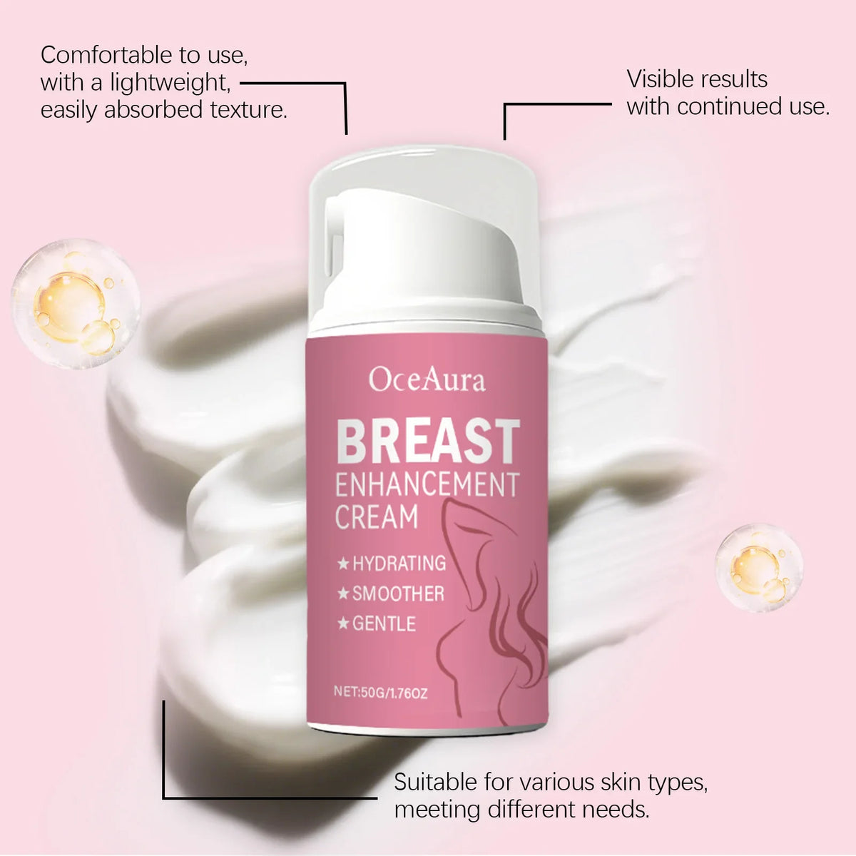 OceAura Bust Firming Lifting Massage Cream 50g – Deep Hydration