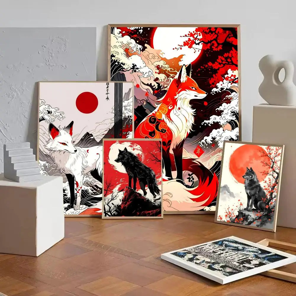 Ink & Wash Animal Wall Sticker Poster – HD Art Mural Decal
