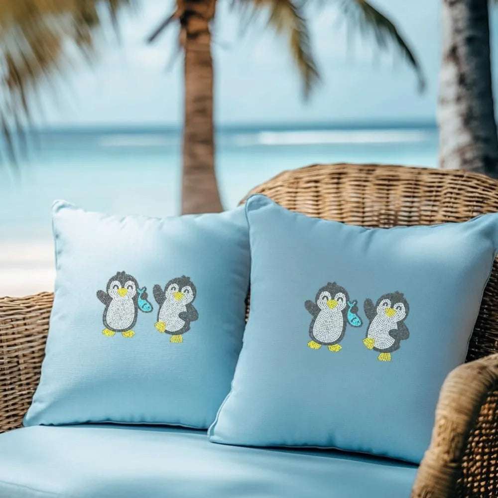 Penguin Rhinestone Iron-On Patch – Glitter Heat Transfer Appliqué