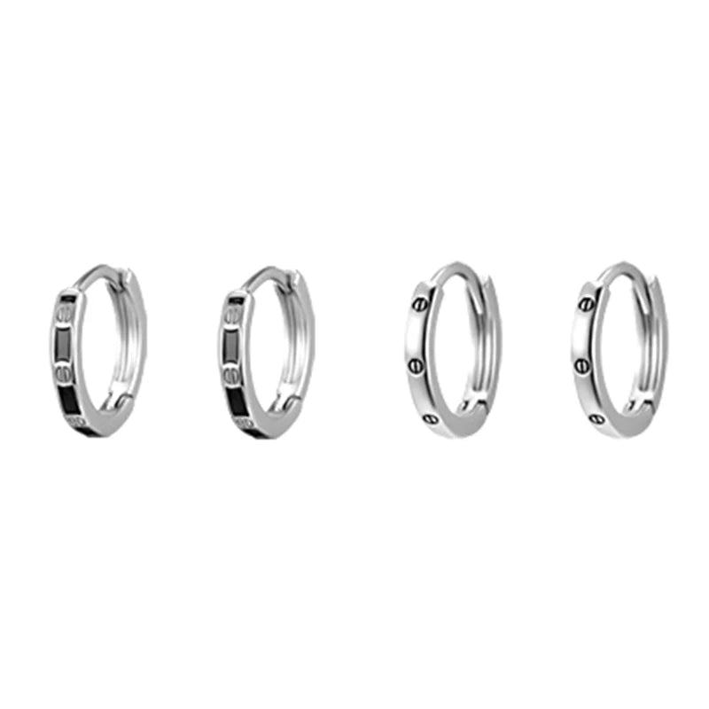 4-Piece Crystal Hoop Earrings Set – Copper Daily Wear Jewelry