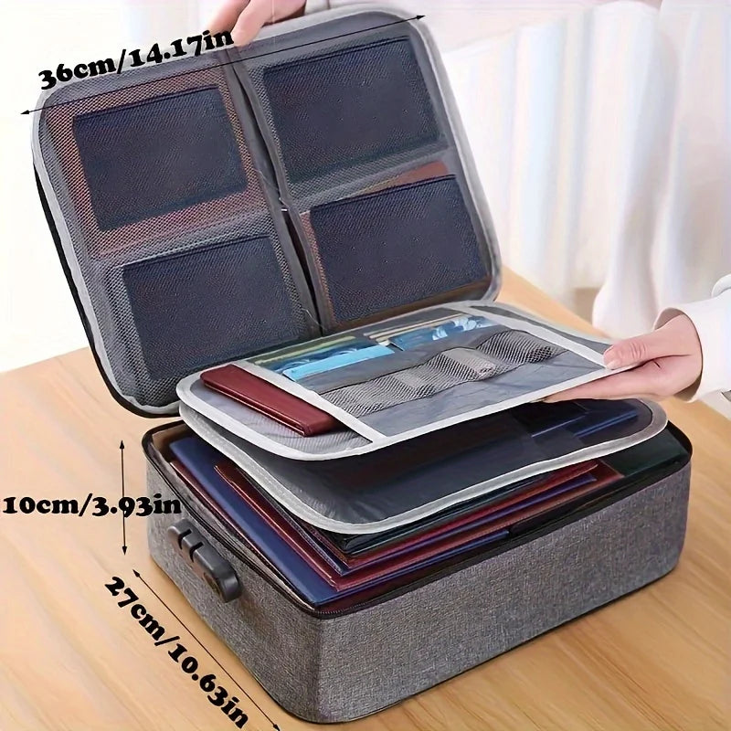 Document Storage Bag Multi-layer Large Capacity File Password