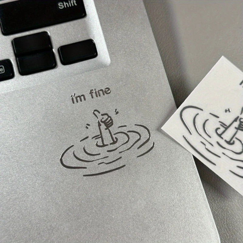 "I'M Fine" Funny Sarcastic Waterproof Laptop Stickers – PVC