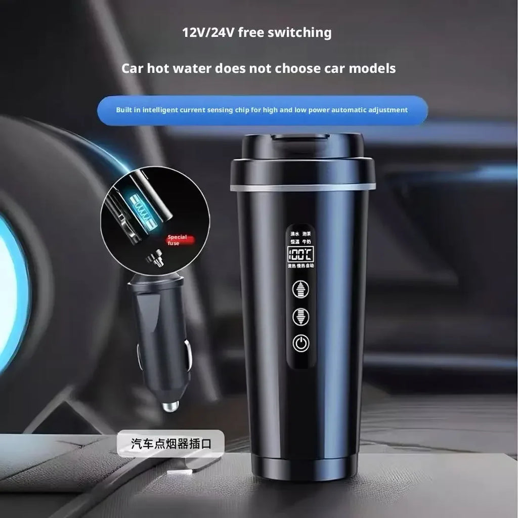 Portable Car Electric Kettle 12V/24V | 500ml Travel Hot Water Pot