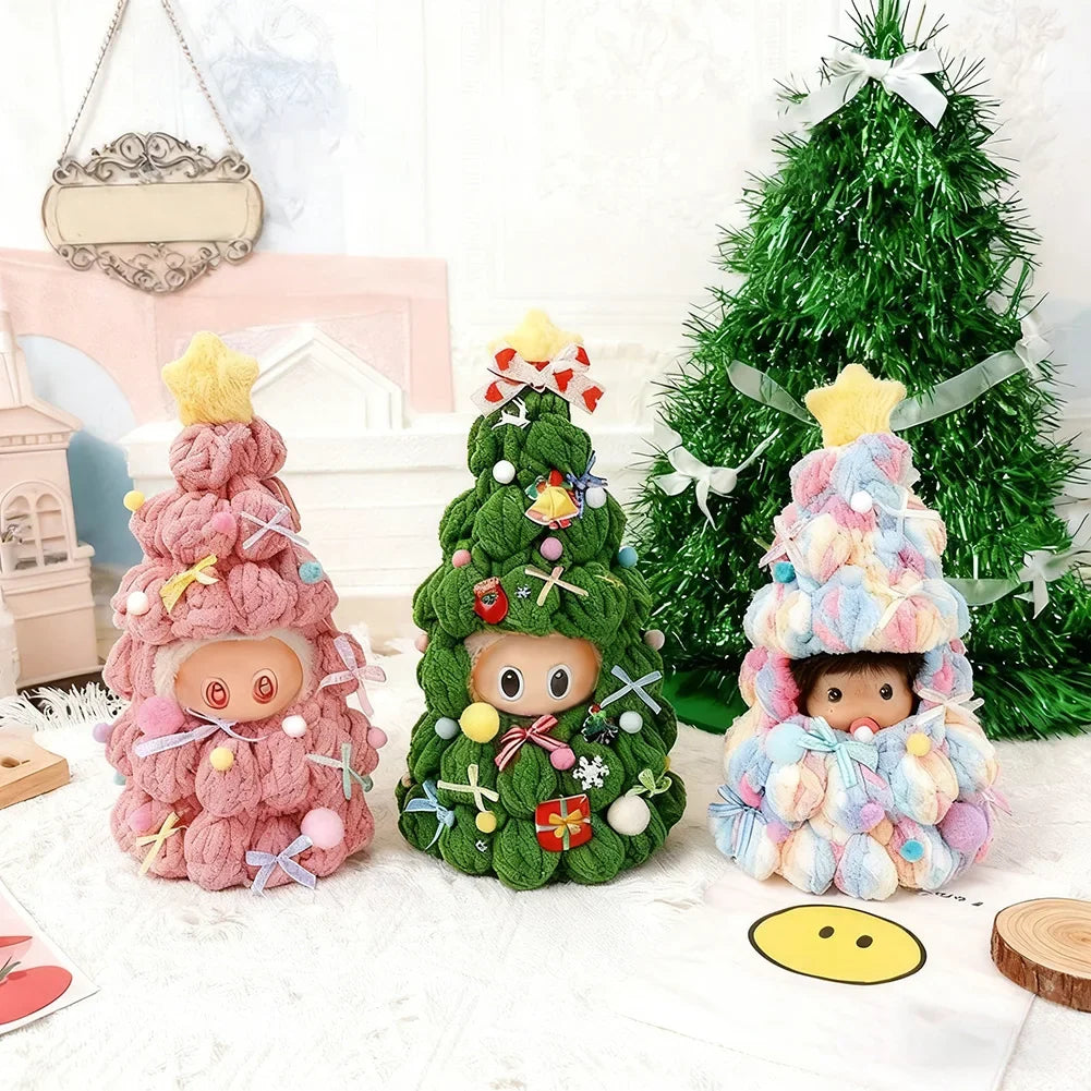 Handmade Crochet Christmas Tree Outfit for 17cm Plush Dolls