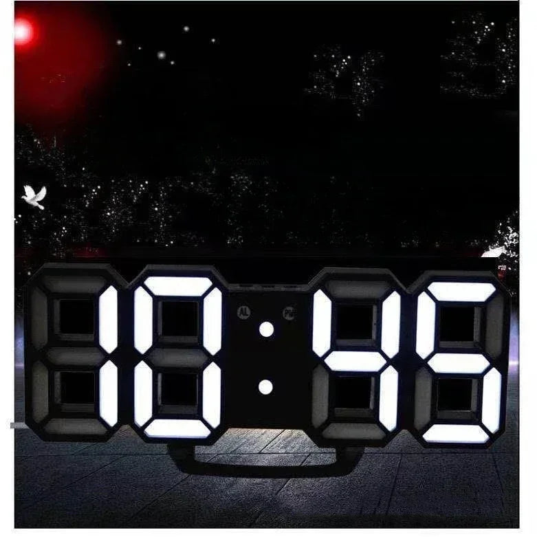 3D LED Digital Wall Clock – Alarm, Calendar & Night Light