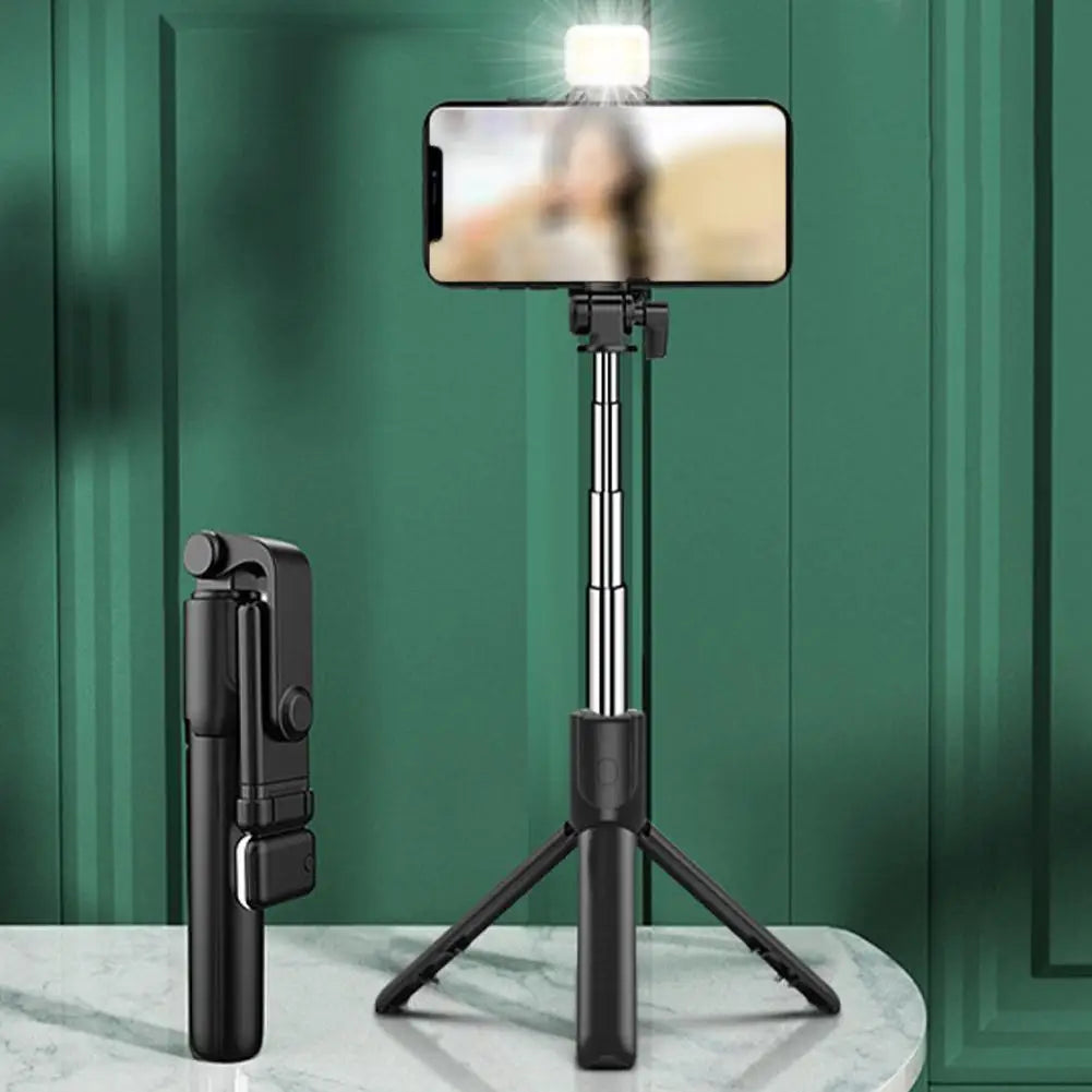 Extendable Selfie Stick Tripod with Wireless Remote & Fill Light