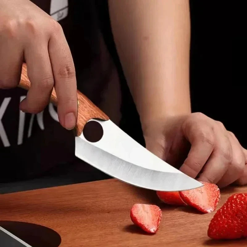 Professional Stainless Steel Boning Knife – Solid Wood Handle