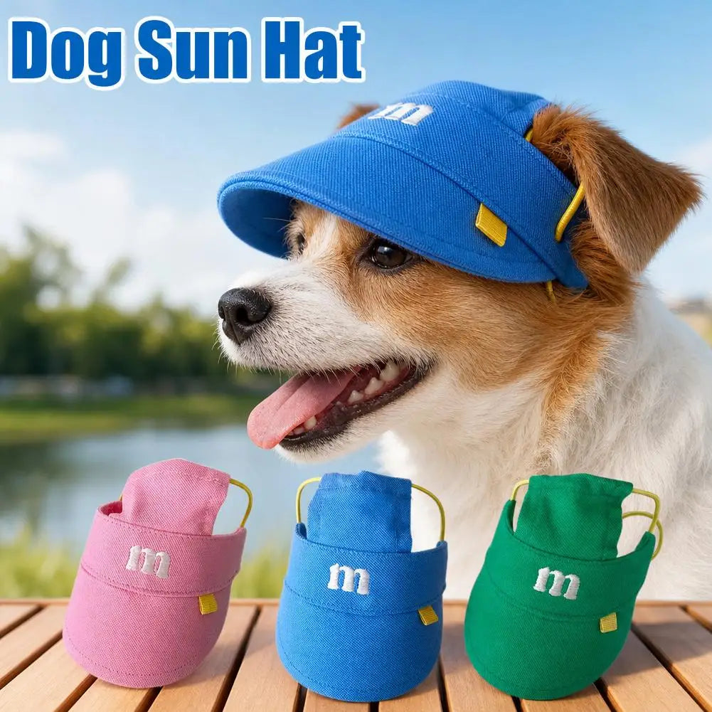 Dog Canvas Baseball Cap with Ear Holes – Sun Visor for Small Dogs