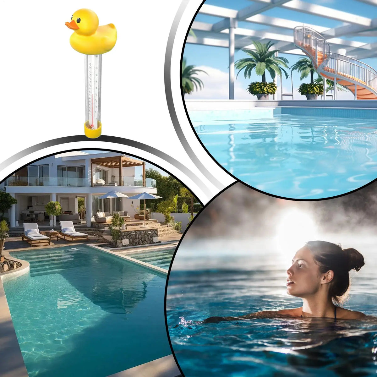 Floating Pool Thermometer | Shatterproof Large Display Gauge