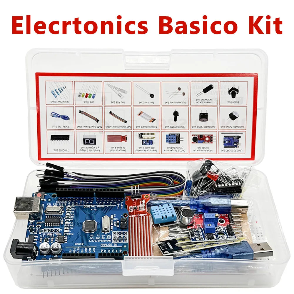 Arduino Uno R3 Starter Kit – Breadboard, Sensors & Components