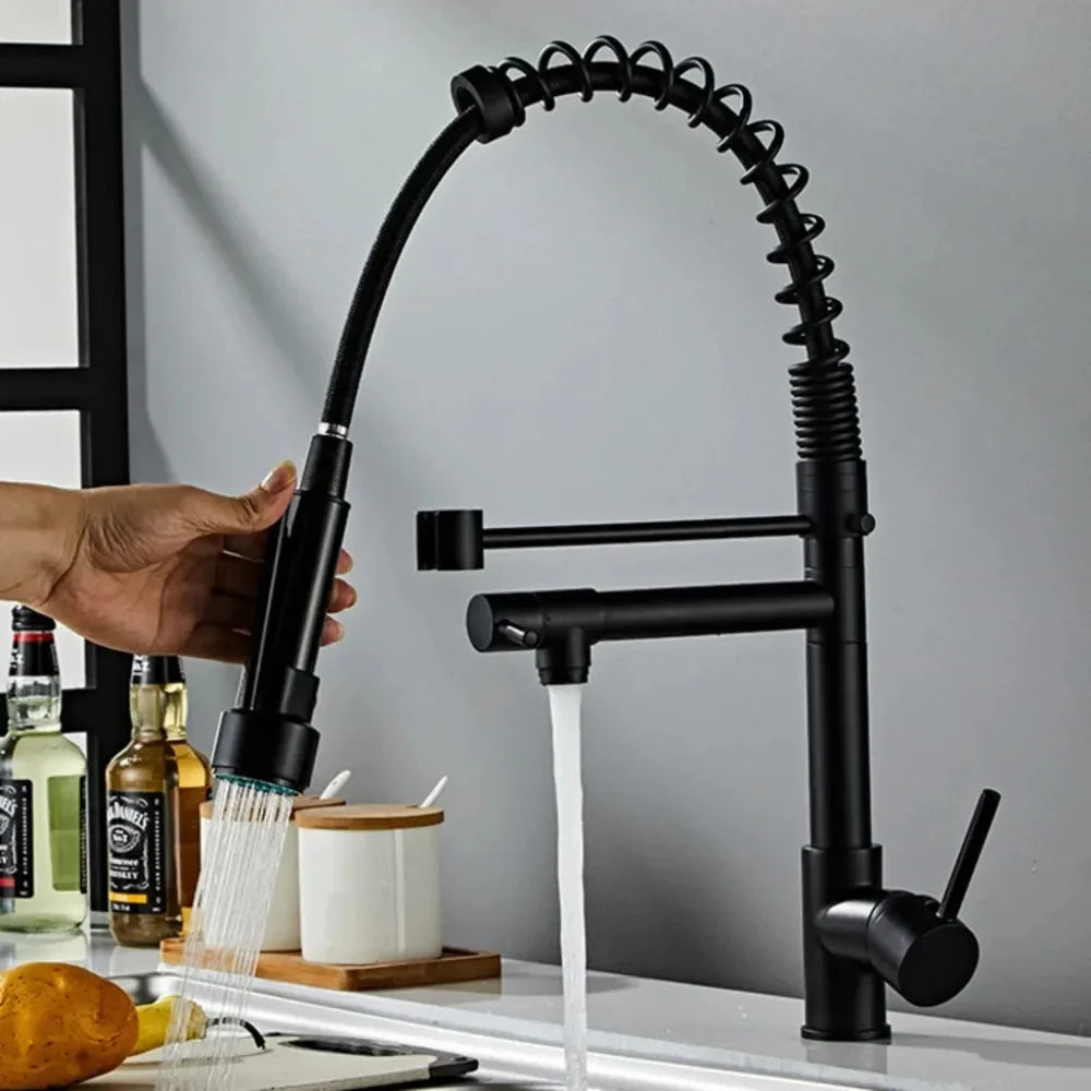All-Copper Pull-Down Spring Kitchen Faucet | Hot Cold & Purified