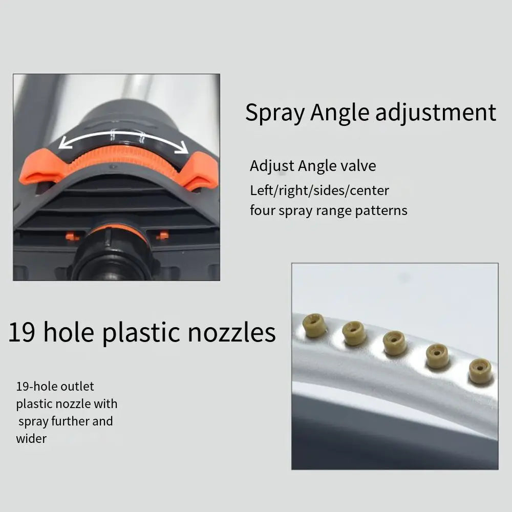19-Nozzle Oscillating Lawn Sprinkler | Adjustable Aluminum Tube