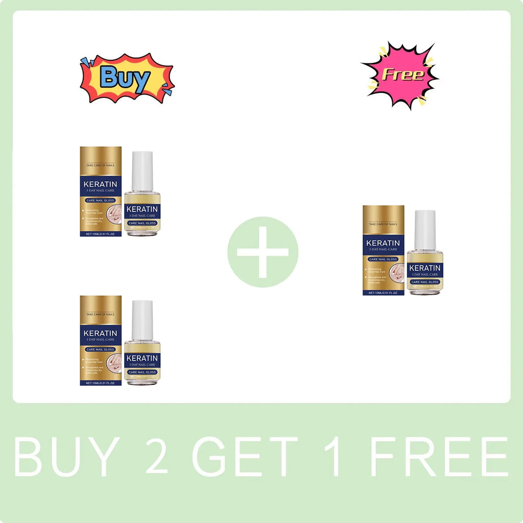 Keratin Nail Gloss 3 Day Care Repair Strengthen Improve Yellowing