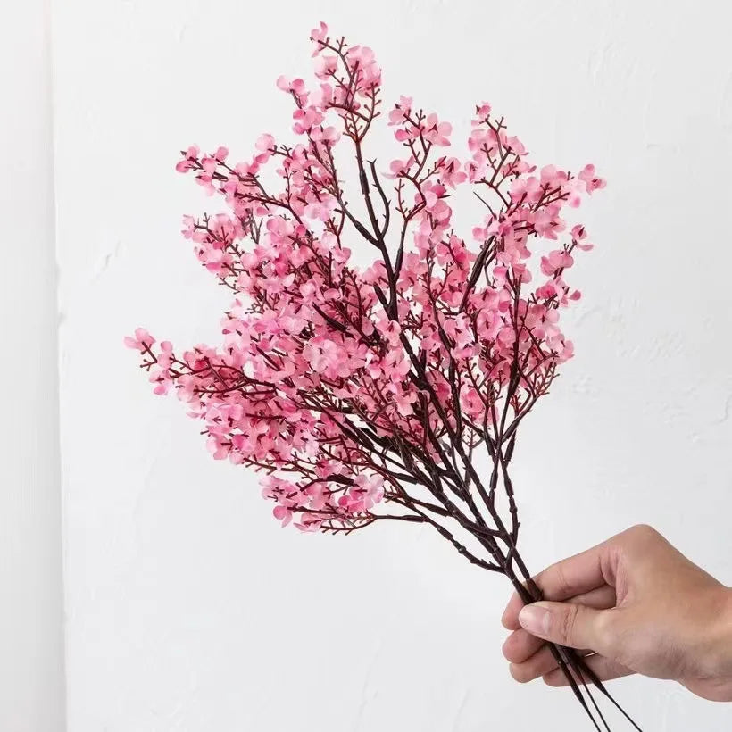 Cherry Blossoms Artificial Flowers Gypsophila Fake DIY Wedding Home