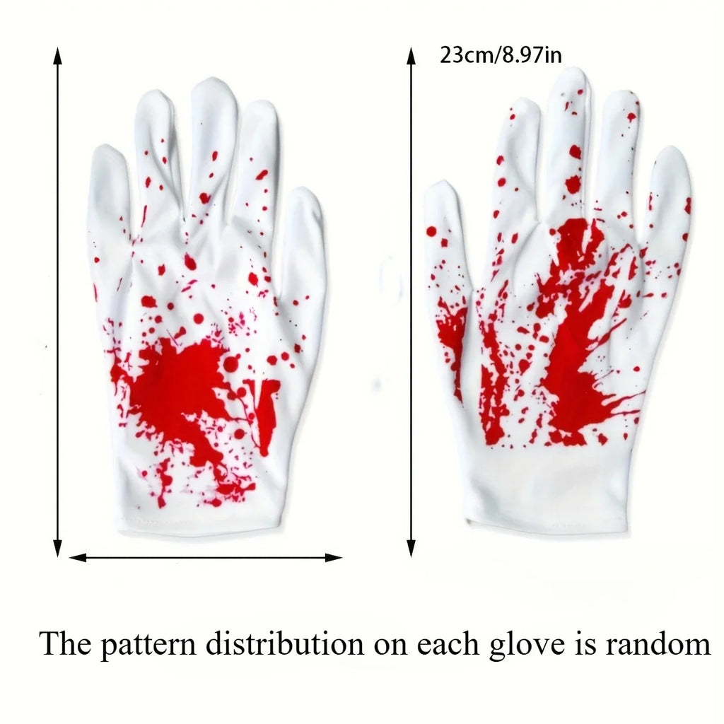 Halloween Horror Blood Gloves – Costume Accessory for Adults