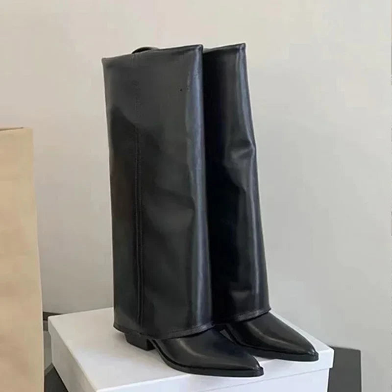 Women's Knee-High Pointed Toe Platform Boots | Winter Fashion