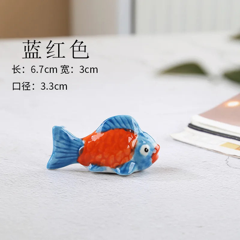 Cute Fish Ceramic Chopstick Rest | Utensil Holder & Table Decor