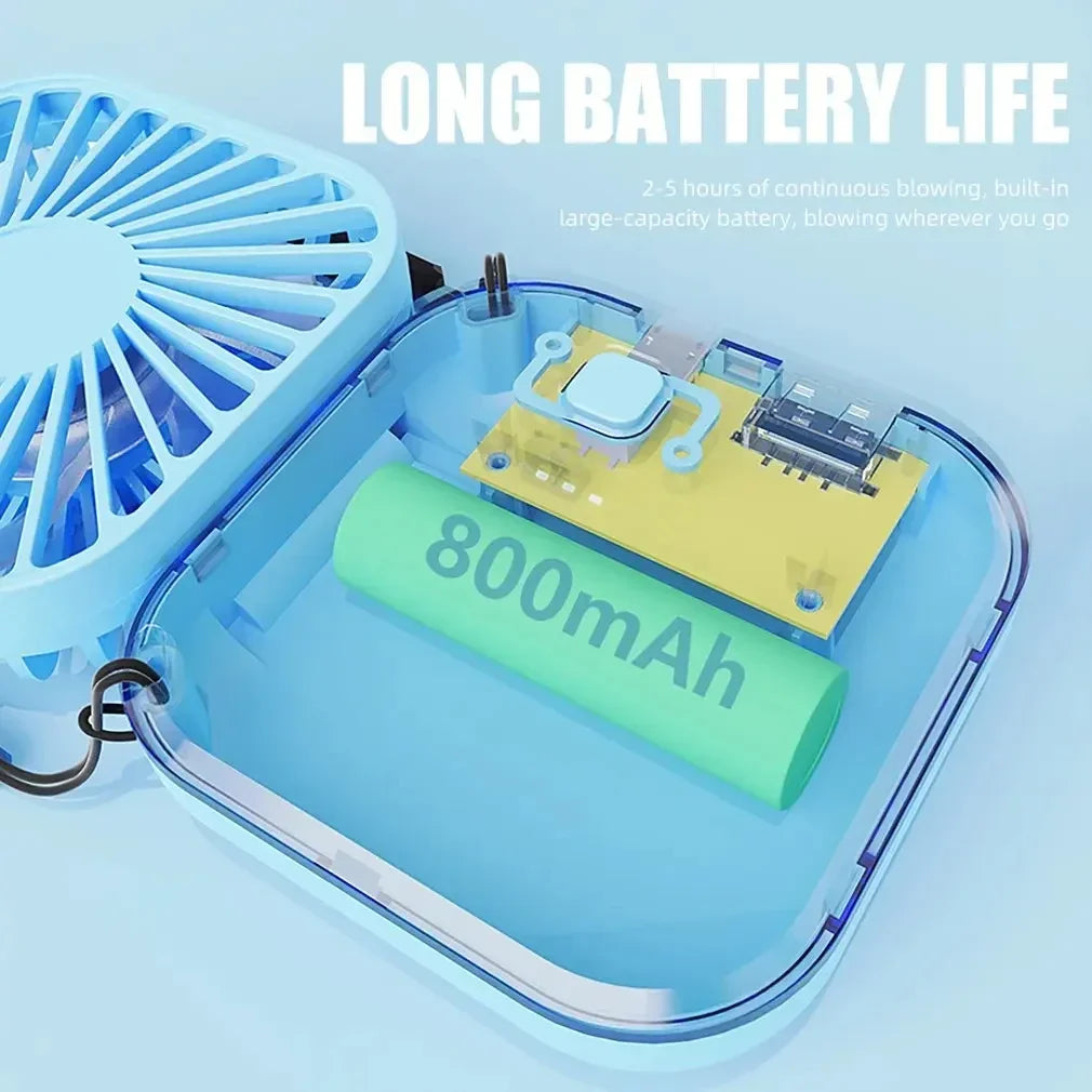 HOMEFISH 3-in-1 Portable Neck Fan – Handheld & Desktop USB Fan