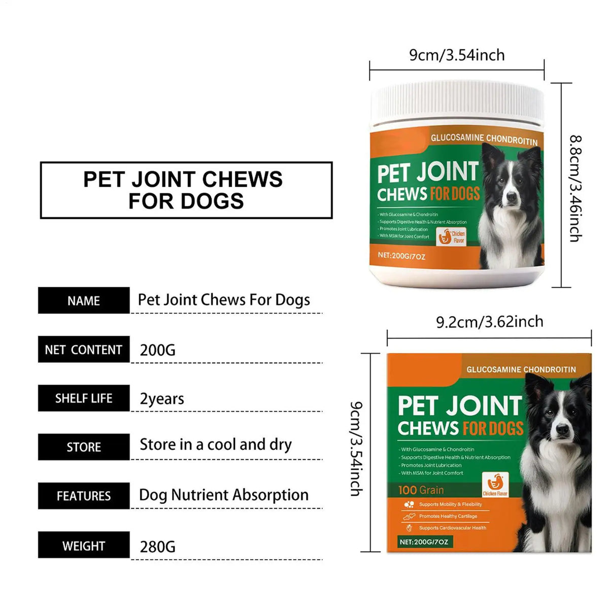 Dog Joint Supplement Chewable Tablets 100-Count | Hip & Joint