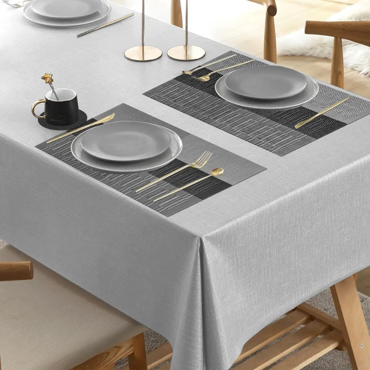 PVC Placemats Set of 6 with Coasters – Washable & Non-Slip