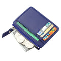 Lychee Pattern Zipper Card Holder – Slim PU Wallet
