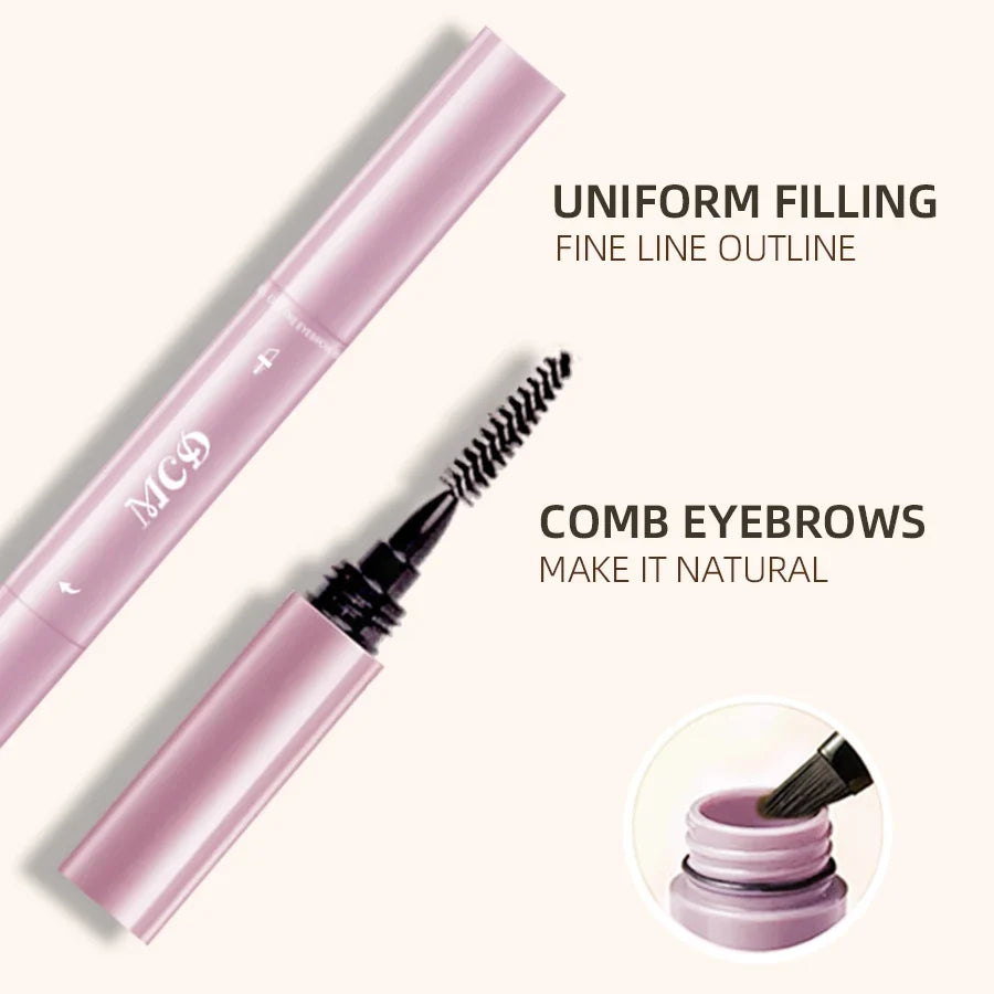 MCD 2-in-1 Waterproof Eyebrow Pencil & Brush Set – 3 Shades