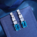 Huitan Drop Earrings – Yellow & Green Cubic Zirconia Women's Jewelry