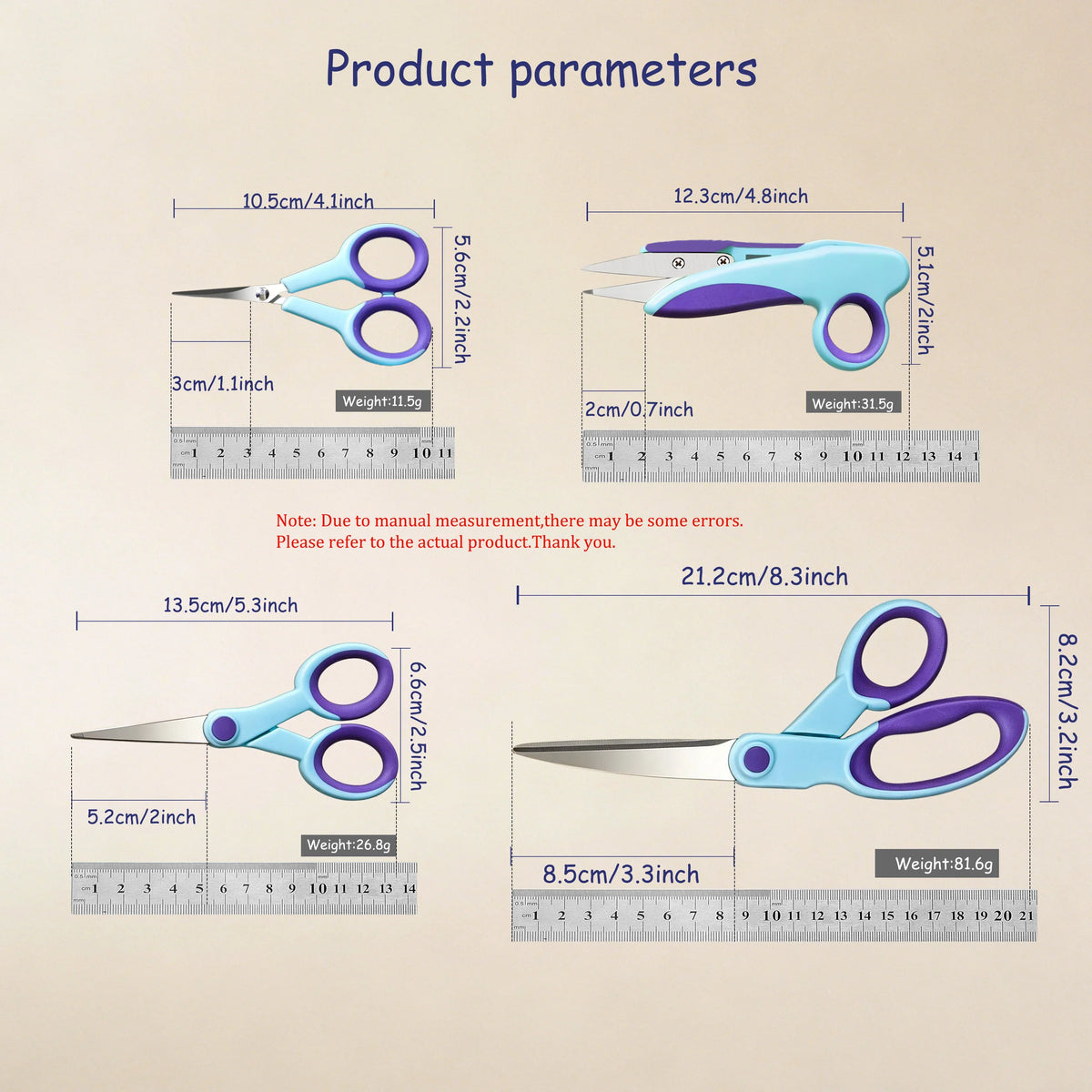 4-Piece Sewing Cutting Tool Set – Tailor & Embroidery Scissors