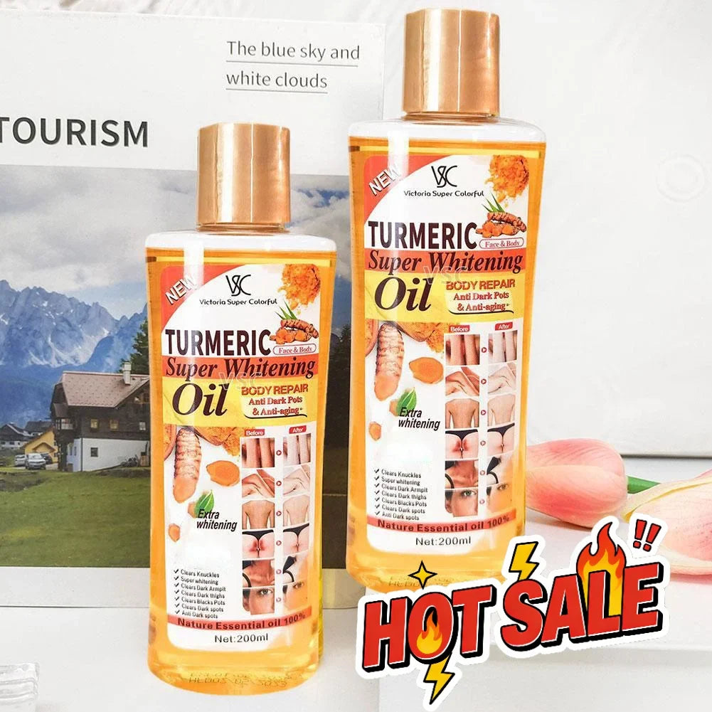 Turmeric Whitening Body Oil 200ml – Dark Spots & Anti-Aging