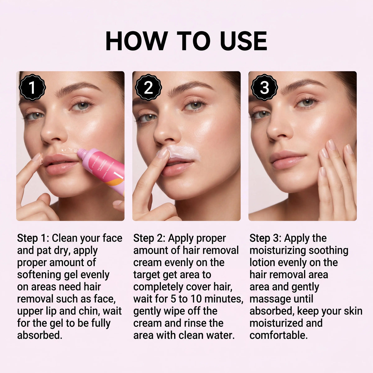 Hair Removal Cream Kit – Gentle Depilatory for Face & Body