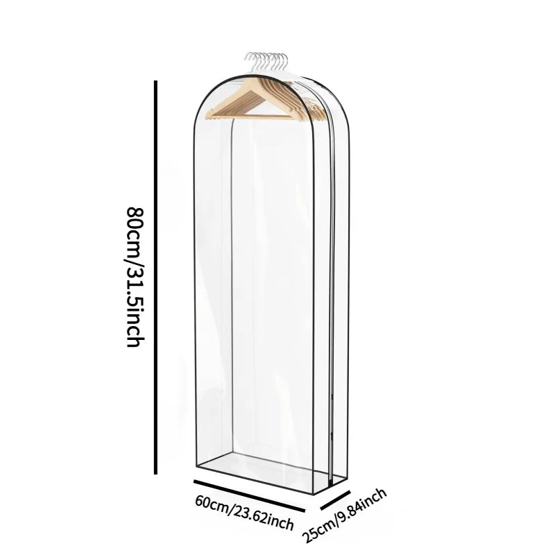Sturdy Plastic Garment Bags Zipper Hanging Closet Storage Coats