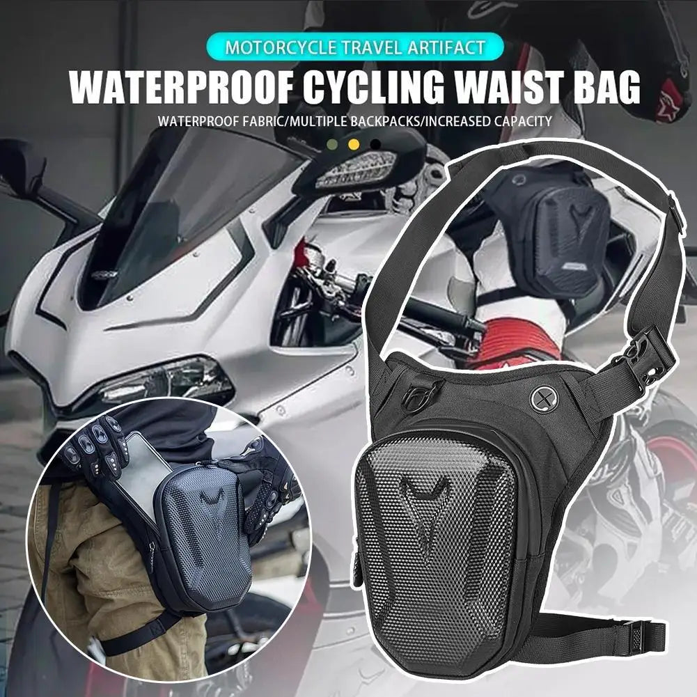 Waterproof Motorcycle Leg Bag | EVA Hard Shell Thigh Waist Pack