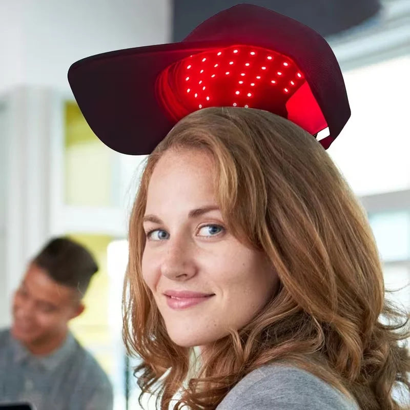 LED Scalp Massage Cap – 4 Modes, Red & Blue Light, USB