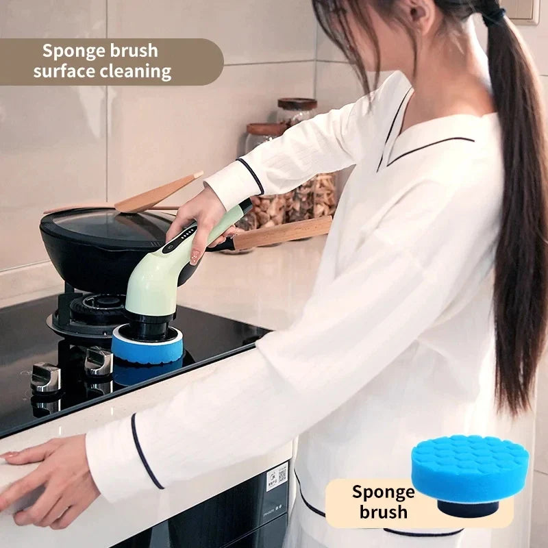 9-in-1 Electric Spin Scrubber | Kitchen & Bathroom Brush