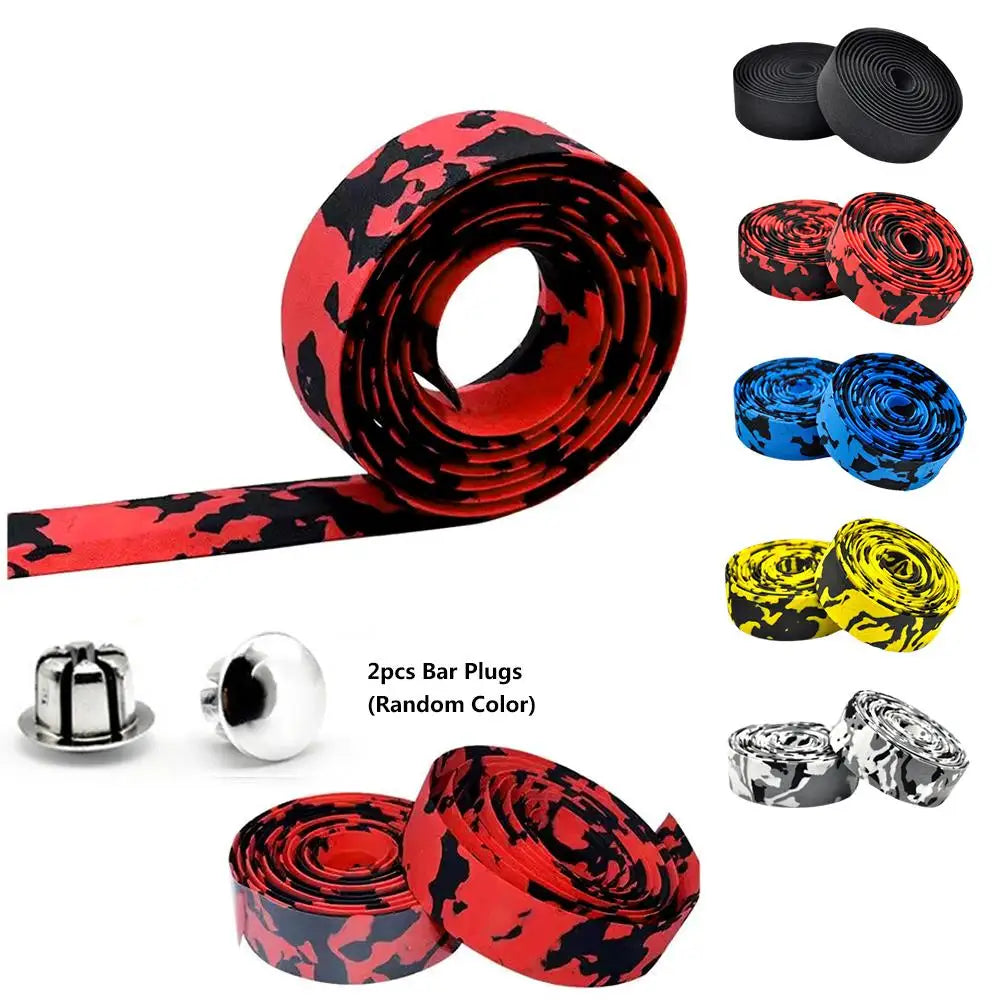 Road Bike Handlebar Tape Camouflage Anti-Slip Cycling Wrap 2pcs