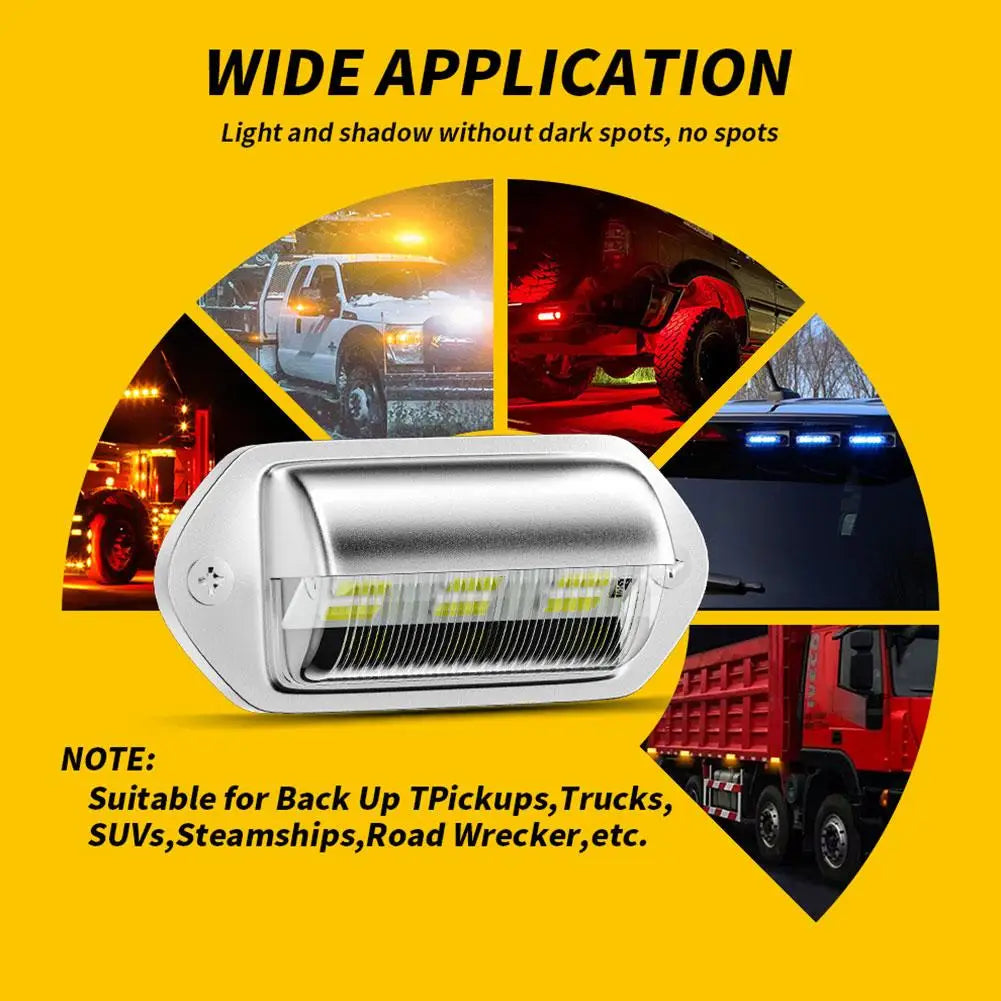 Universal Silver 6 Led License Plate Tag Lights Lamps Truck Suv