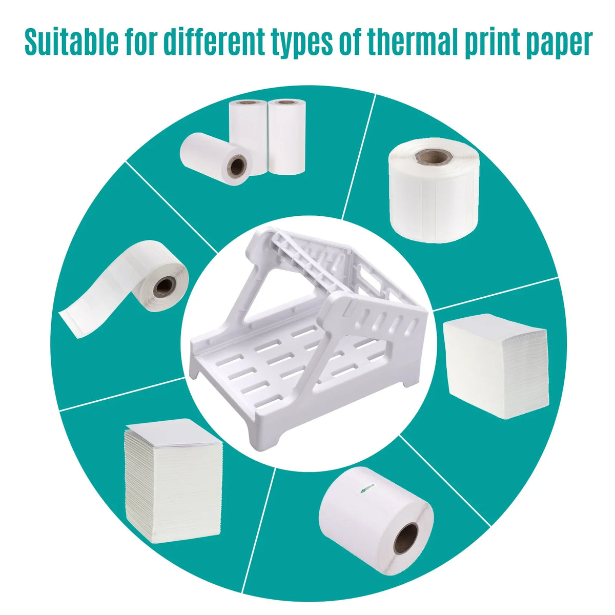 2-in-1 Label Holder for 4x6 Roll & Fanfold Thermal Labels