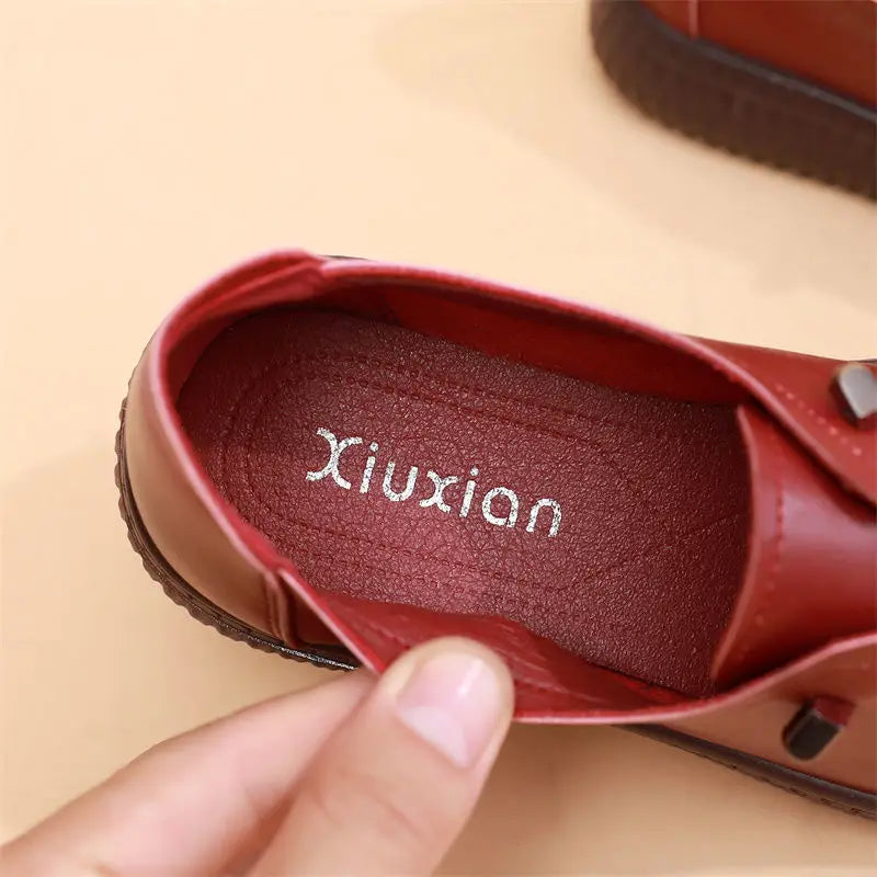 Women's Genuine Leather Loafers – Flat Slip-On Moccasin Shoes