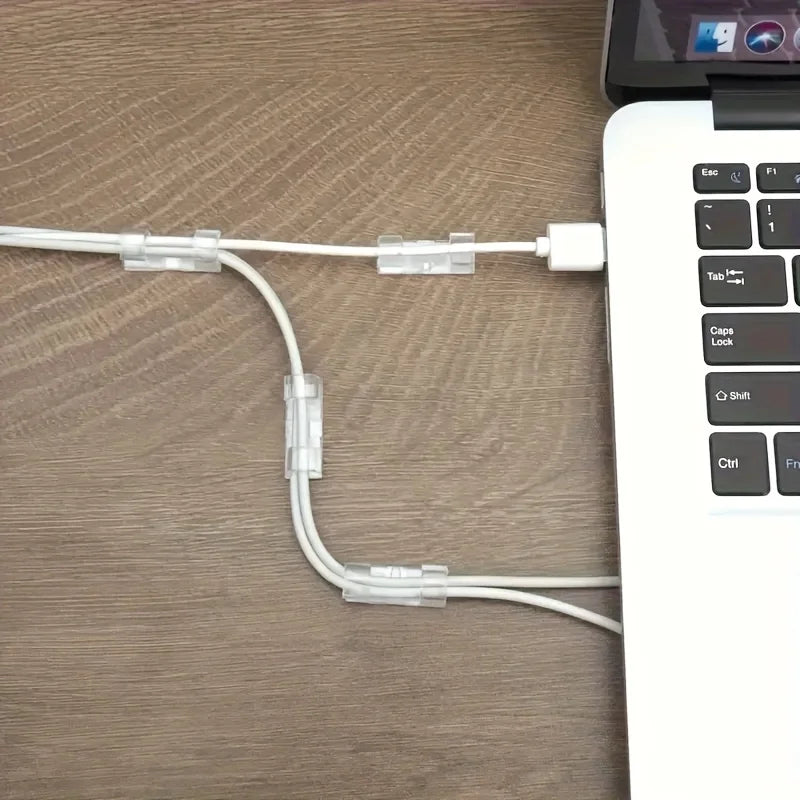Self-Adhesive Cable Clips – Desk & Wall Cord Organizer