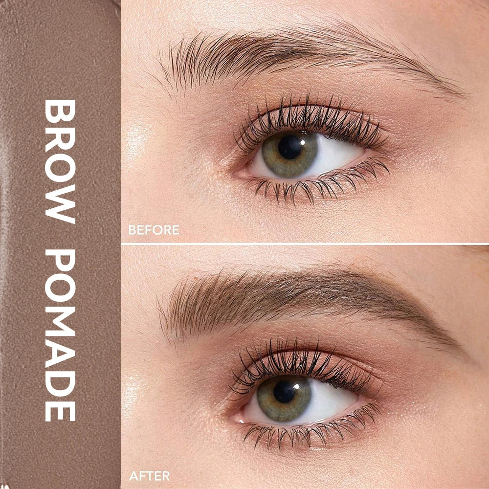 3D Waterproof Eyebrow Pomade Cream – Matte Brown & Black Gel
