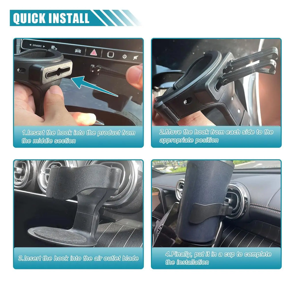 Car Air Vent Cup Holder | Universal Adjustable Drink Bottle Stand