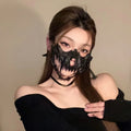 Neo-gothic Halloween Half Face Mask Mesh Popular Ornaments Men Women