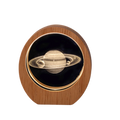 3D Solar System Planet Night Light – Wood Base Crystal Glow
