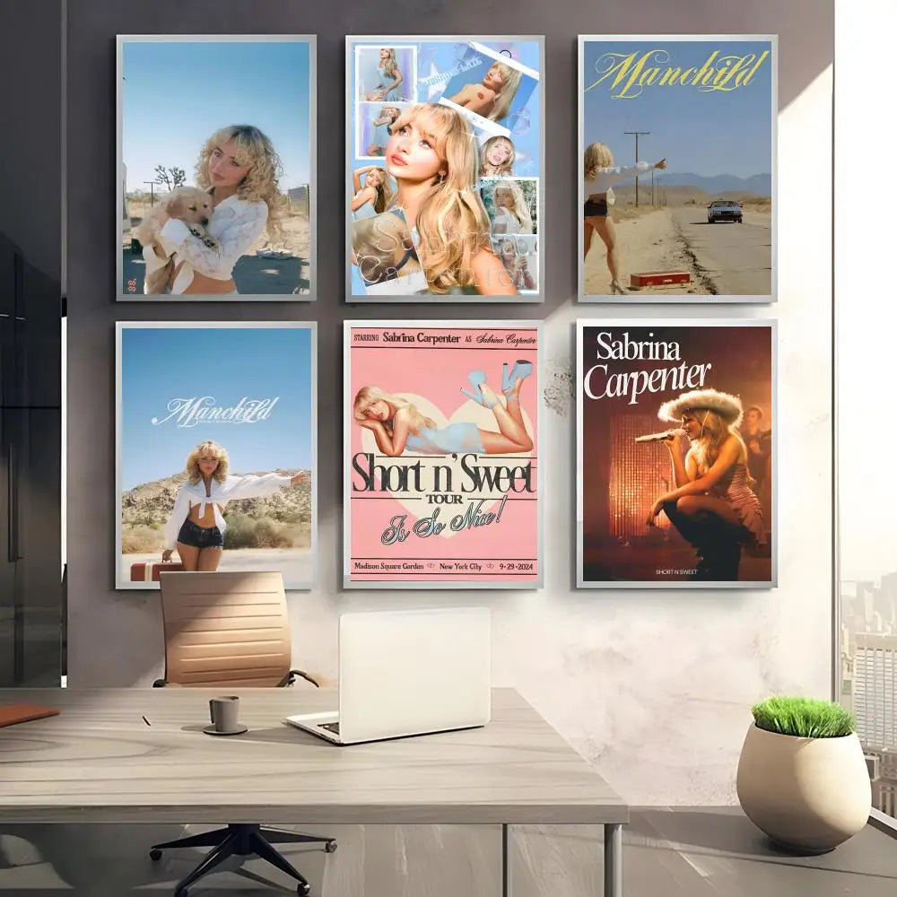 Sabrina Carpenter Self-Adhesive Wall Poster – Modern Art Sticker