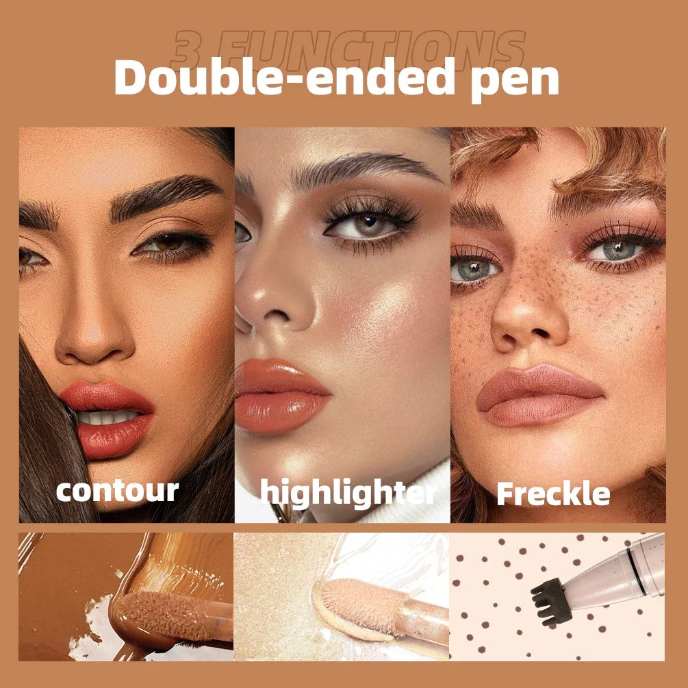QIBEST 2-in-1 Freckle Pen – Highlight & Contour | All Skin Types