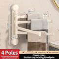 Drill-Free Rotating Double Towel Bar Rack with Suction Cup & Hook