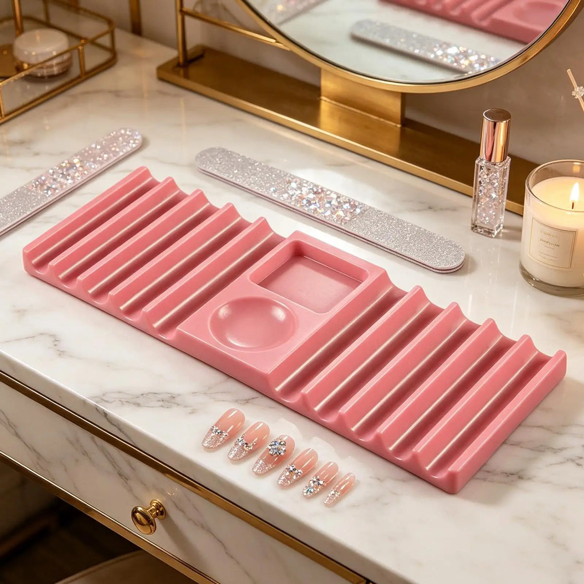 Nail Brush Holder – 10-Compartment Organizer & Color Palette