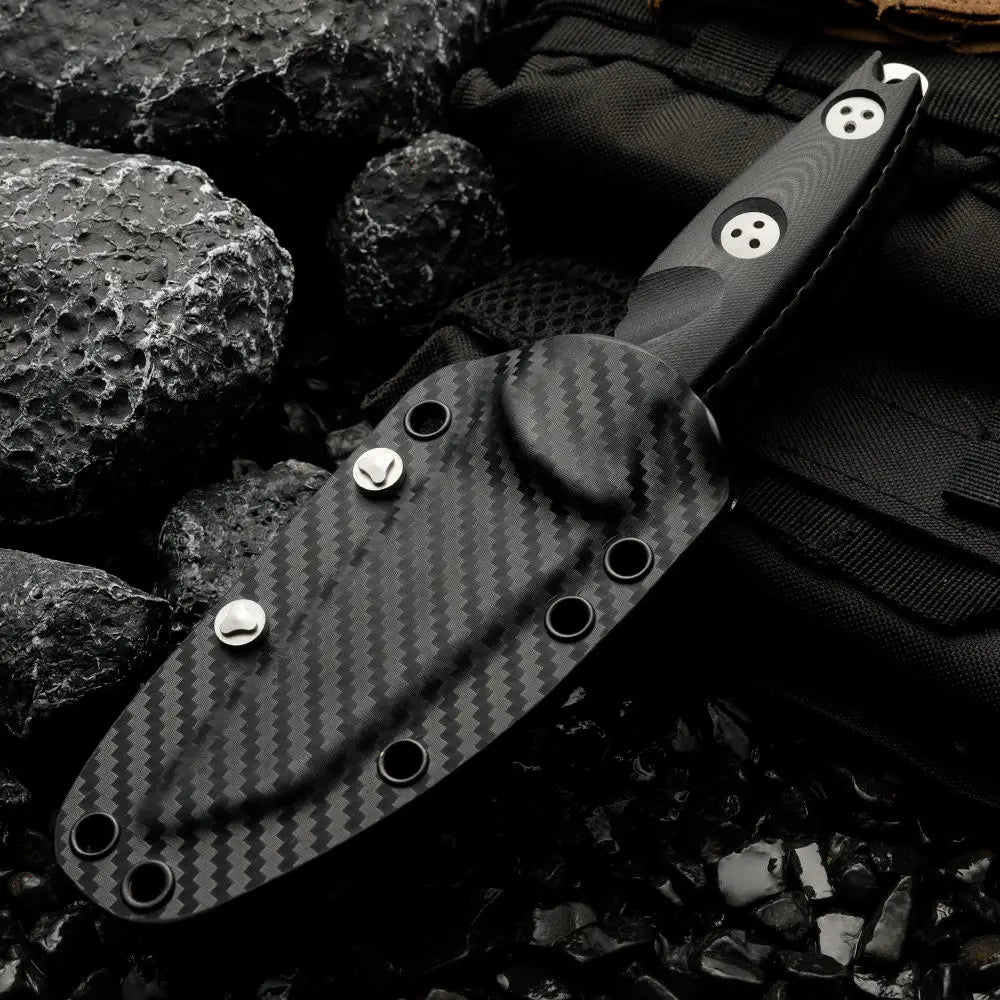 M390 Fixed Blade Knife – Carbon Fiber Sheath & G10 Handle