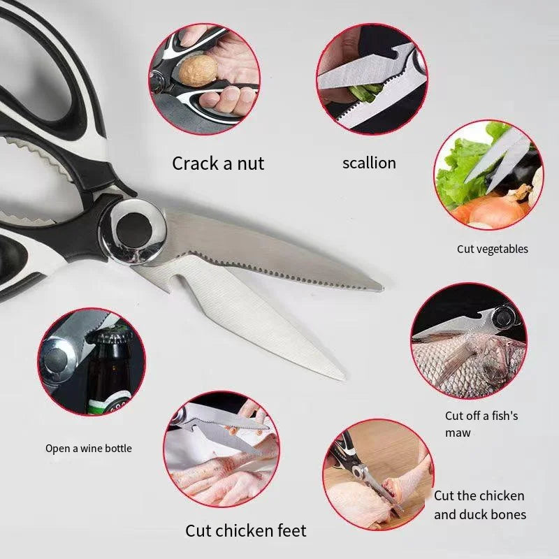 Multifunctional Stainless Steel Kitchen Scissors & Shears